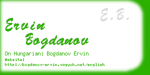 ervin bogdanov business card